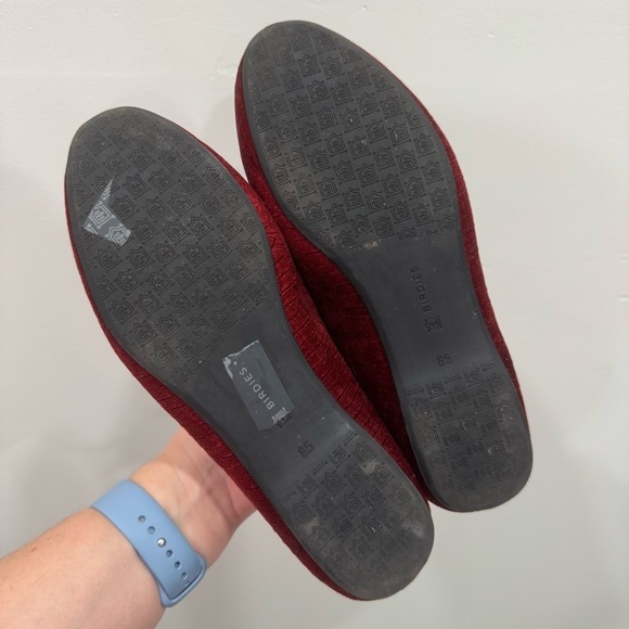 Birdies Starling Burgundy Red Velvet Python Smocking Loafer Slipper Flats 8.5 - Picture 5 of 7